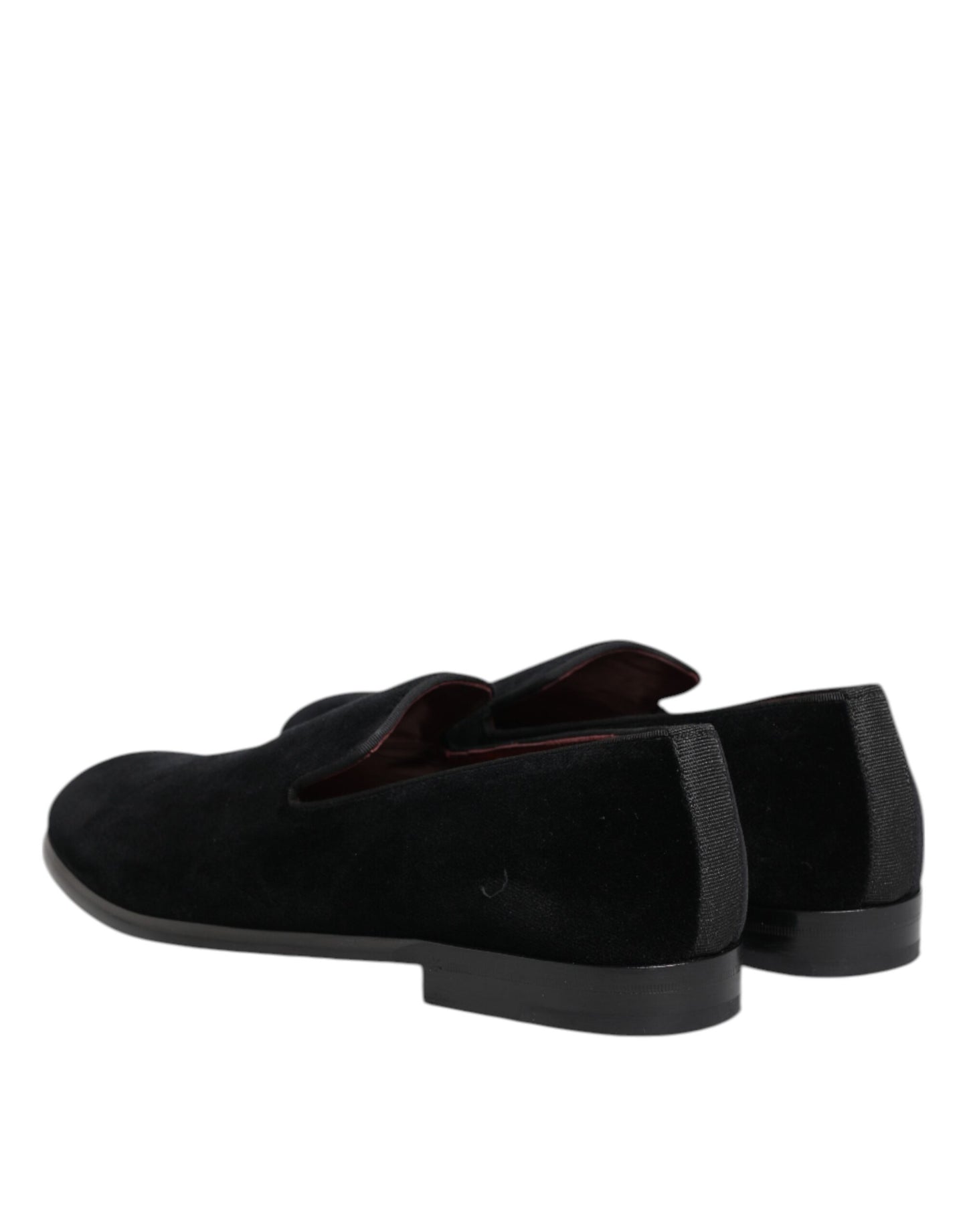 Dolce & Gabbana Black Velvet Loafers Formal Men Dress Shoes