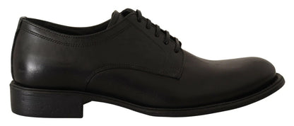 Dolce & Gabbana Black Lace Up Leather Men Formal Derby Shoes