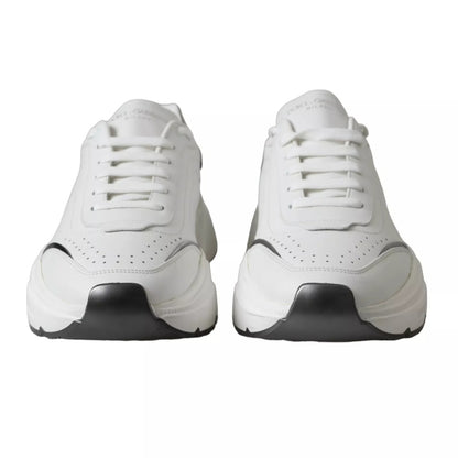 Dolce & Gabbana White Silver Leather Sport DAYMASTER Sneakers