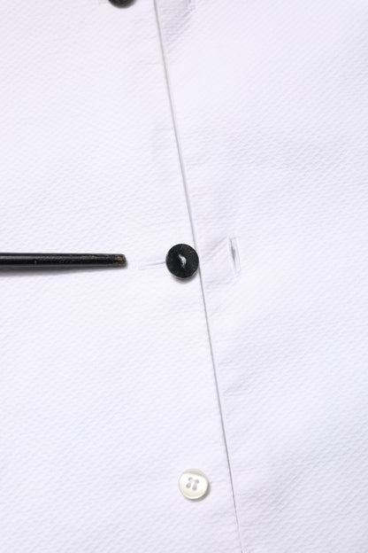 Dolce & Gabbana White Bib Cotton Poplin GOLD Men Formal Shirt