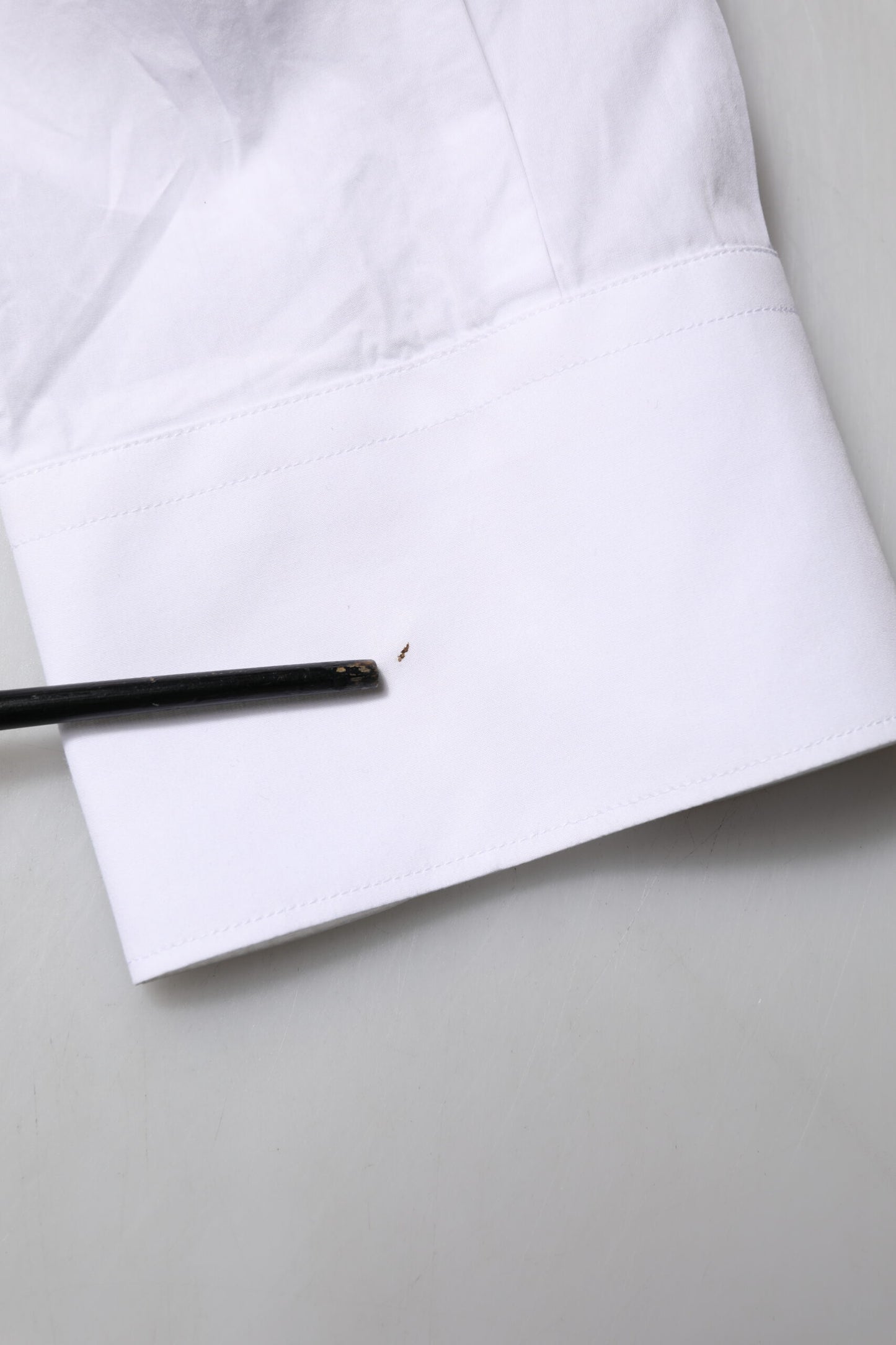 Dolce & Gabbana White Bib Cotton Poplin GOLD Men Formal Shirt