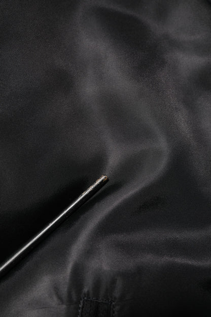 Dolce & Gabbana Black Polyester Logo Plaque Bomber Jacket