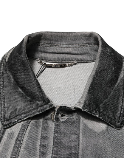 Dolce & Gabbana Gray Washed Cotton Stretch Denim Jacket