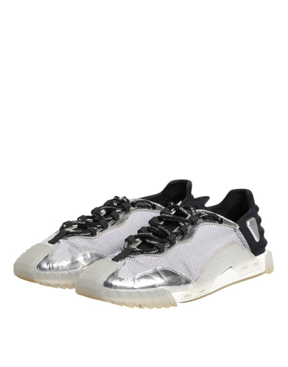 Dolce & Gabbana Black Silver NS1 Men Low Top Sneakers Shoes