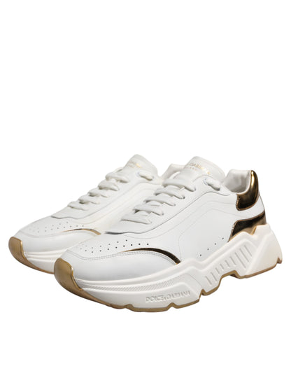 Dolce & Gabbana White Daymaster Leather Low Top Sneakers Shoes
