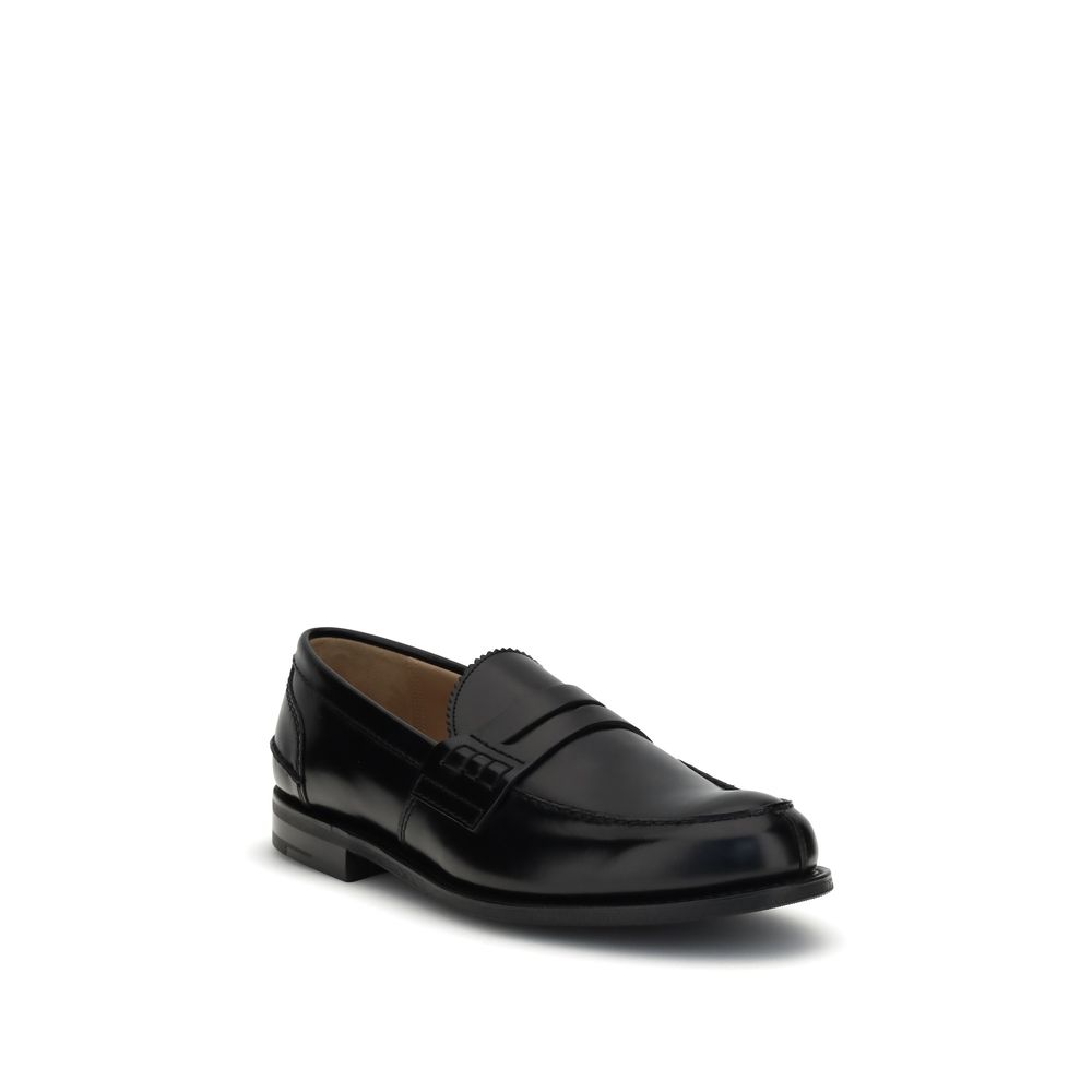 Church's Black Calf Leather Bos Taurus Slip-On Loafers