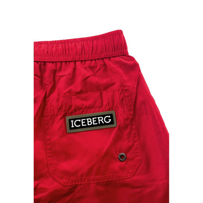 Iceberg Red Polyester Men Swim Short