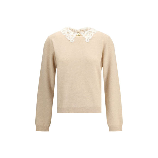 Fabiana Filippi Beige Fleece Wool Sweatshirt