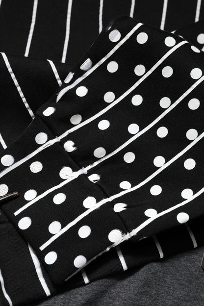 Dolce & Gabbana Black Stripes Hooded Men Sweatshirt Sweater