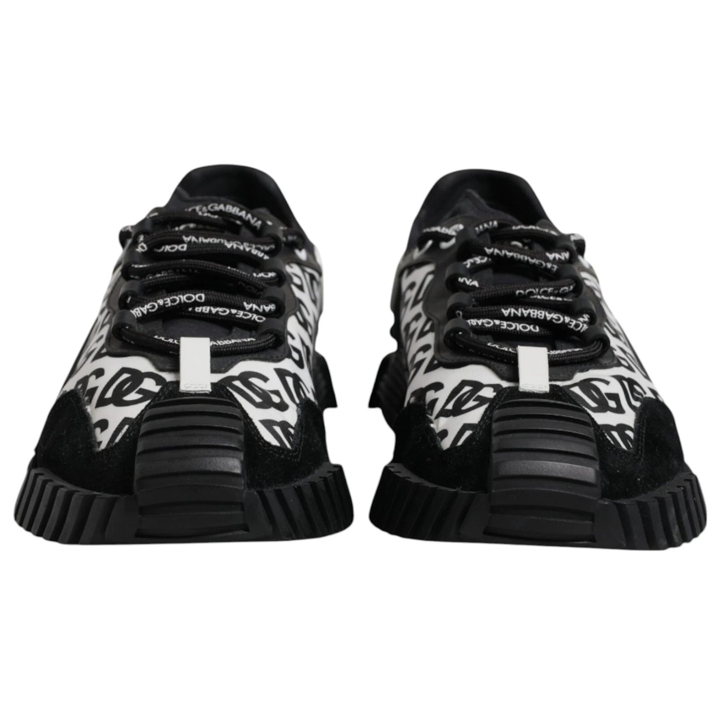 Dolce & Gabbana Black Logo Lace Up Low Top NS1 Sneakers