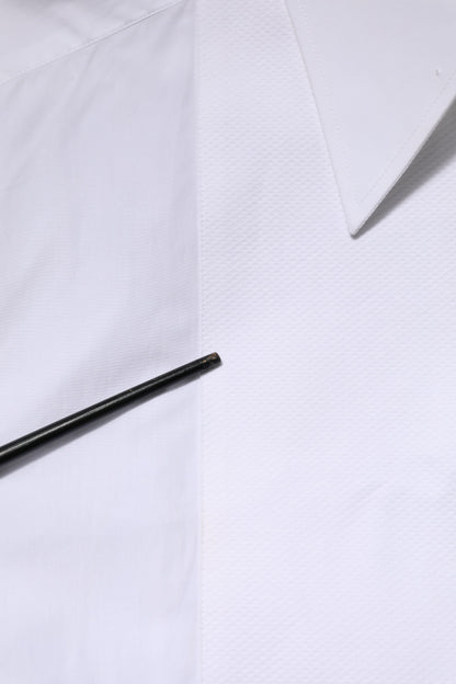 Dolce & Gabbana White Cotton Collared Long Sleeves Shirt Top
