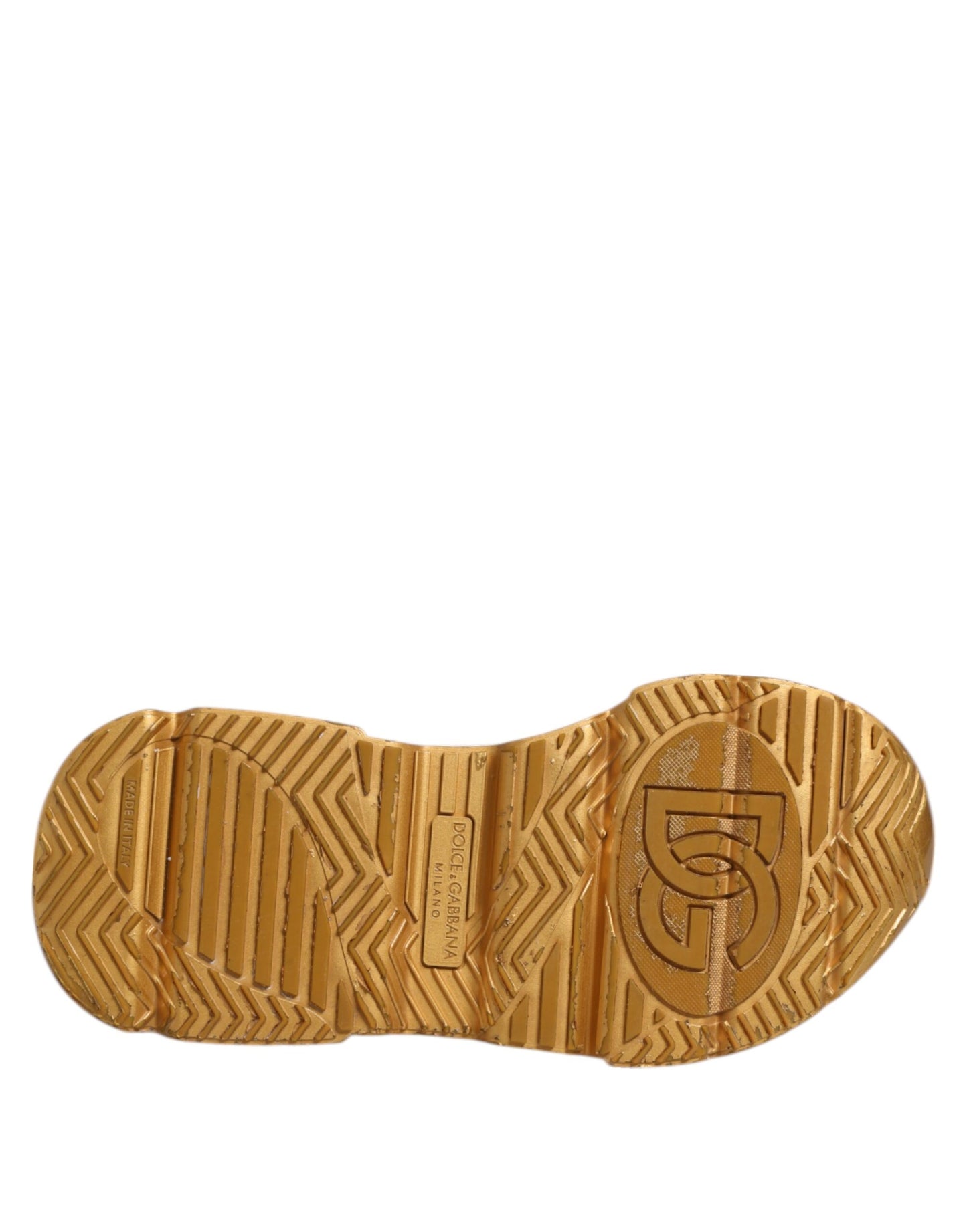 Dolce & Gabbana White Gold DAYMASTER Leather Sneakers Shoes