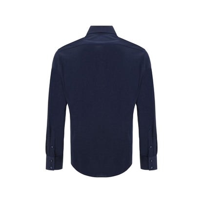 Brunello Cucinelli Blue Silk Shirt