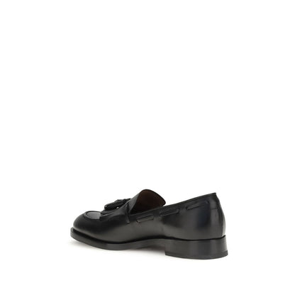 Fratelli Rossetti Black Calf Leather Bos Taurus Slip-On Loafers