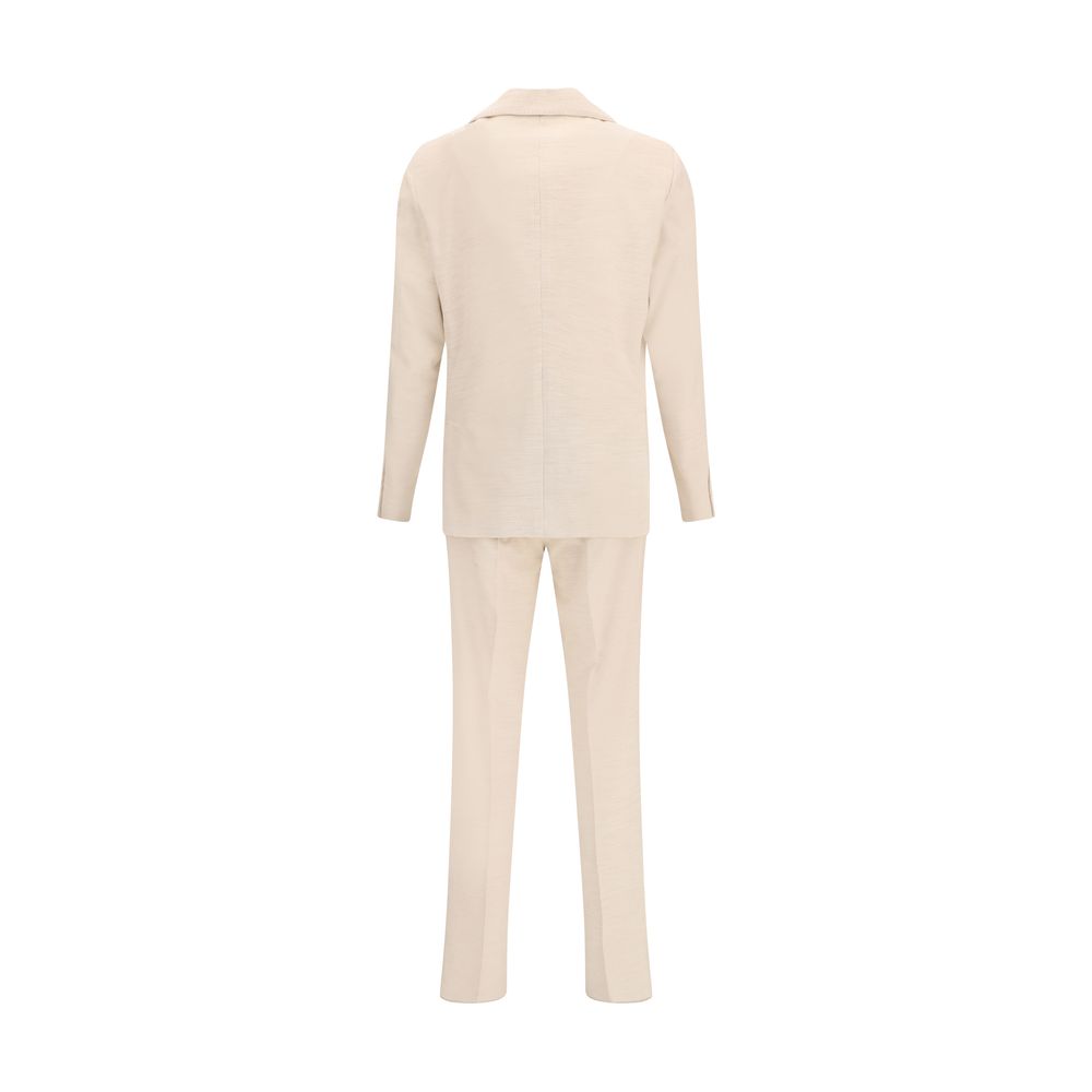 Lardini Beige Cotton Two-Piece Suit
