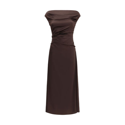 Staud Brown Silk Cocktail Dress