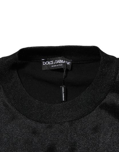 Dolce & Gabbana Black Polyester Pullover Sweatshirt Sweater