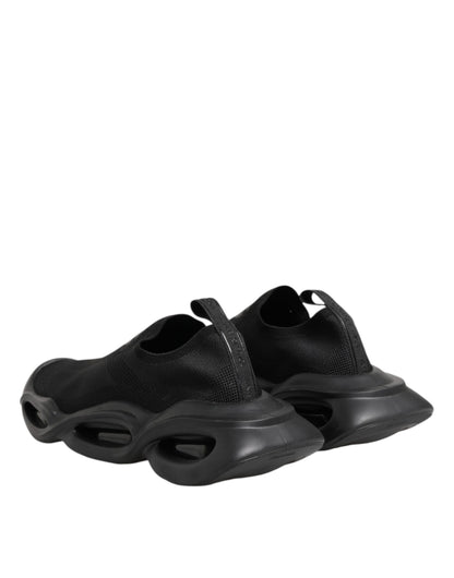 Dolce & Gabbana Black Slip On Wave Low Top Men Sneaker Shoes