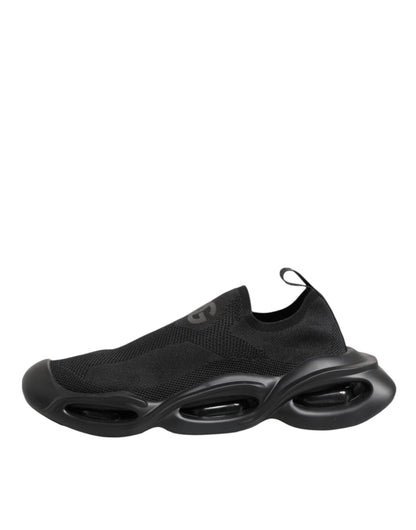 Dolce & Gabbana Black Slip On Wave Low Top Men Sneaker Shoes