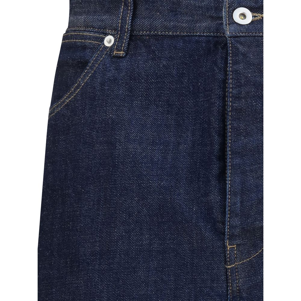 Jil Sander Blue Cotton Straight-Leg Jeans
