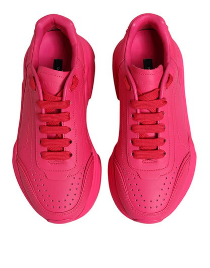 Dolce & Gabbana Pink Leather Daymaster Low Top Sneakers Shoes
