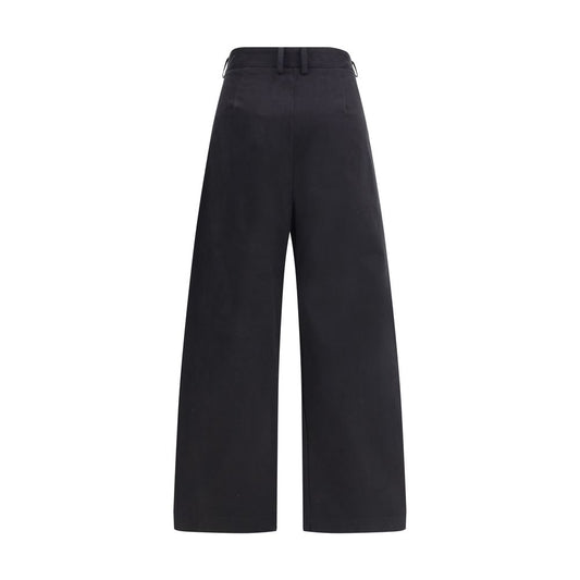 Ella Black Cotton Casual Pants