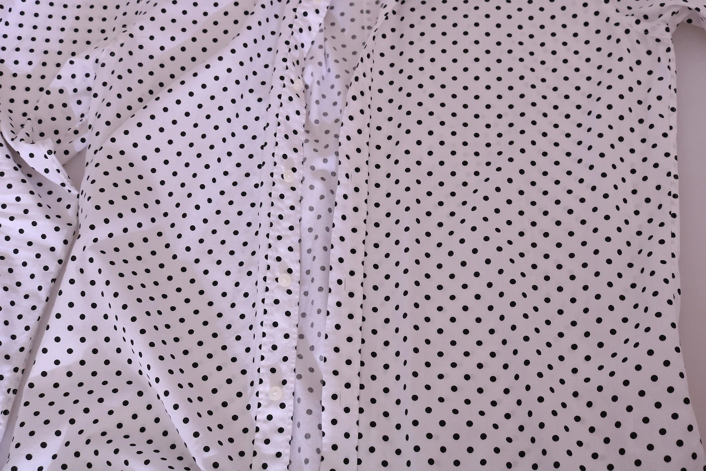 Dolce & Gabbana White Dotted Dress Formal MARTINI Shirt