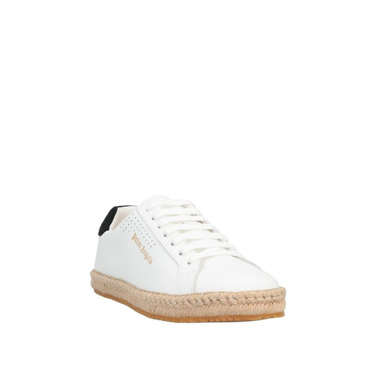 Palm Angels White Calfskin Low Top Sneakers