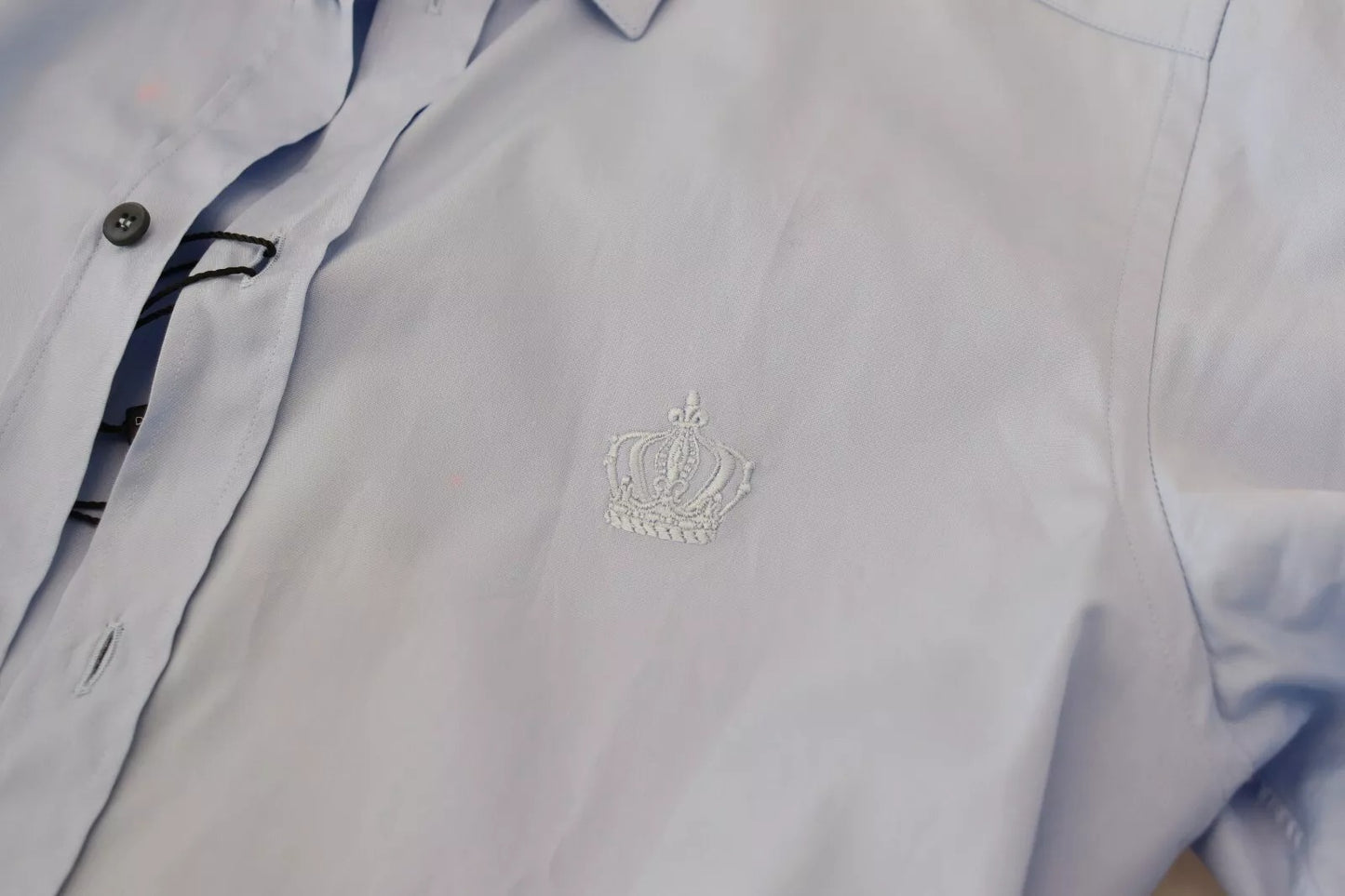 Dolce & Gabbana Light Blue Cotton Slim Fit Dress Shirt