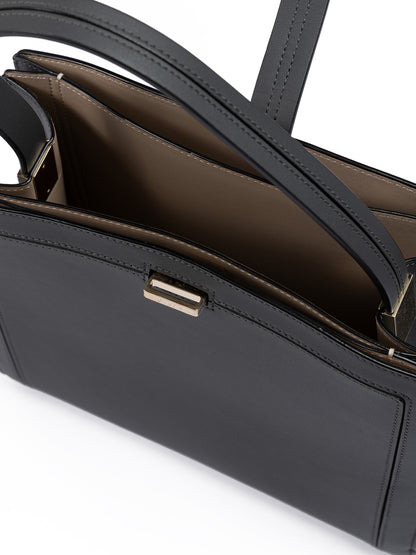 Giada Anthracite Leather Shoulder Bag