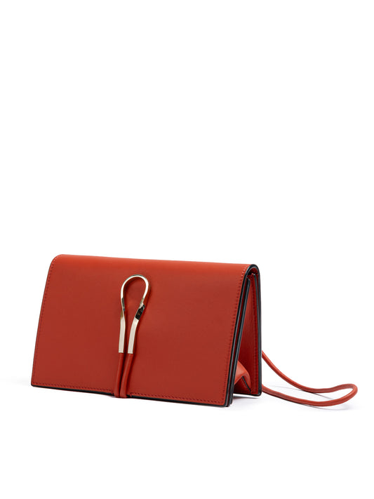 Giada Red Leather Clutch Bag