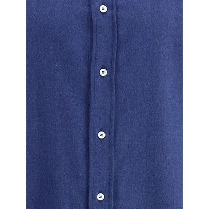 Brunello Cucinelli Blue Cotton Dress Shirt