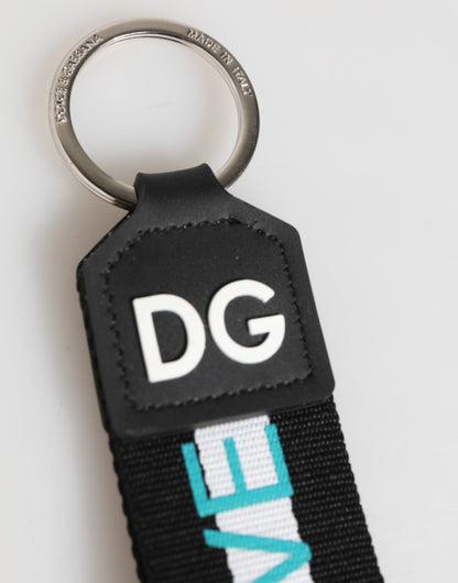 Dolce & Gabbana Multicolor Logo Polyester Brass Holder Keychain Keyring