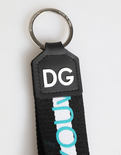 Dolce & Gabbana Multicolor Logo Polyester Brass Holder Keychain Keyring