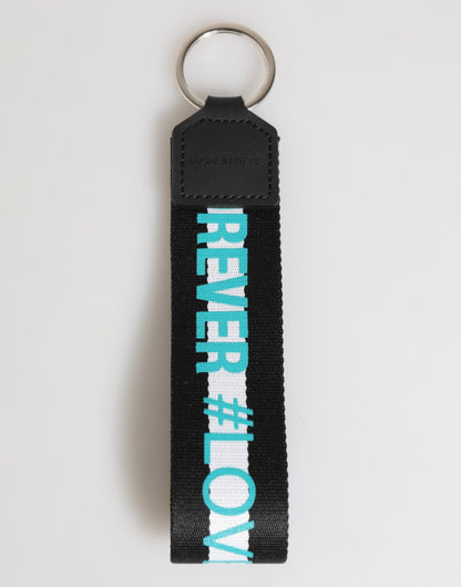 Dolce & Gabbana Multicolor Logo Polyester Brass Holder Keychain Keyring