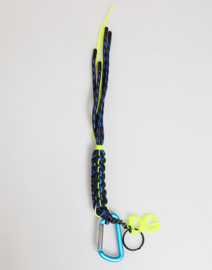 Dolce & Gabbana Multicolor Polyester Tape String DG Logo Keychain Keyring