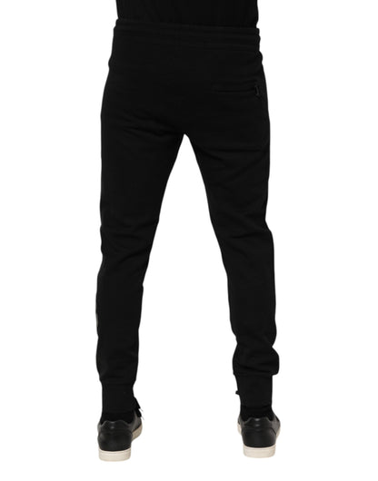 Dolce & Gabbana Black Cotton Jogger Jogging Men Trouser Pants
