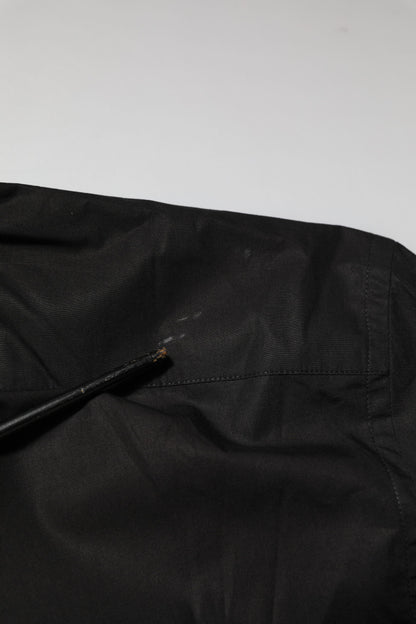 Dolce & Gabbana Black Cotton Star Sequin Dress Formal Men Shirt