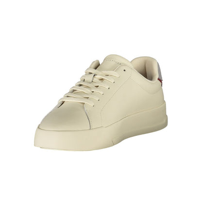 Tommy Hilfiger Beige Leather Men Sneaker