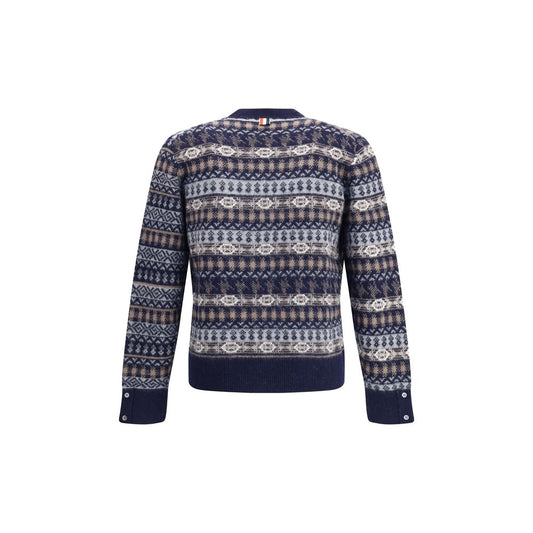Thom Browne Blue Wool Cardigan