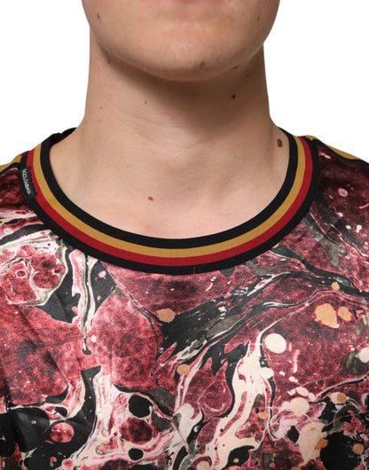 Dolce & Gabbana Multicolor Polyester Marble Print Oversize T-shirt