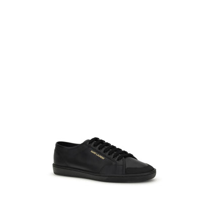 Saint Laurent Black Calf Leather Bos Taurus Low Top Sneakers