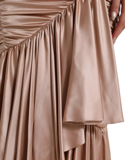 Dolce & Gabbana Pink Silk Stretch Sheath Mermaid Gown Dress