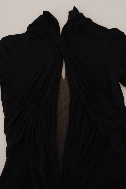 Dsquared² Black Viscose Long Sleeves Cut Out Mini Dress