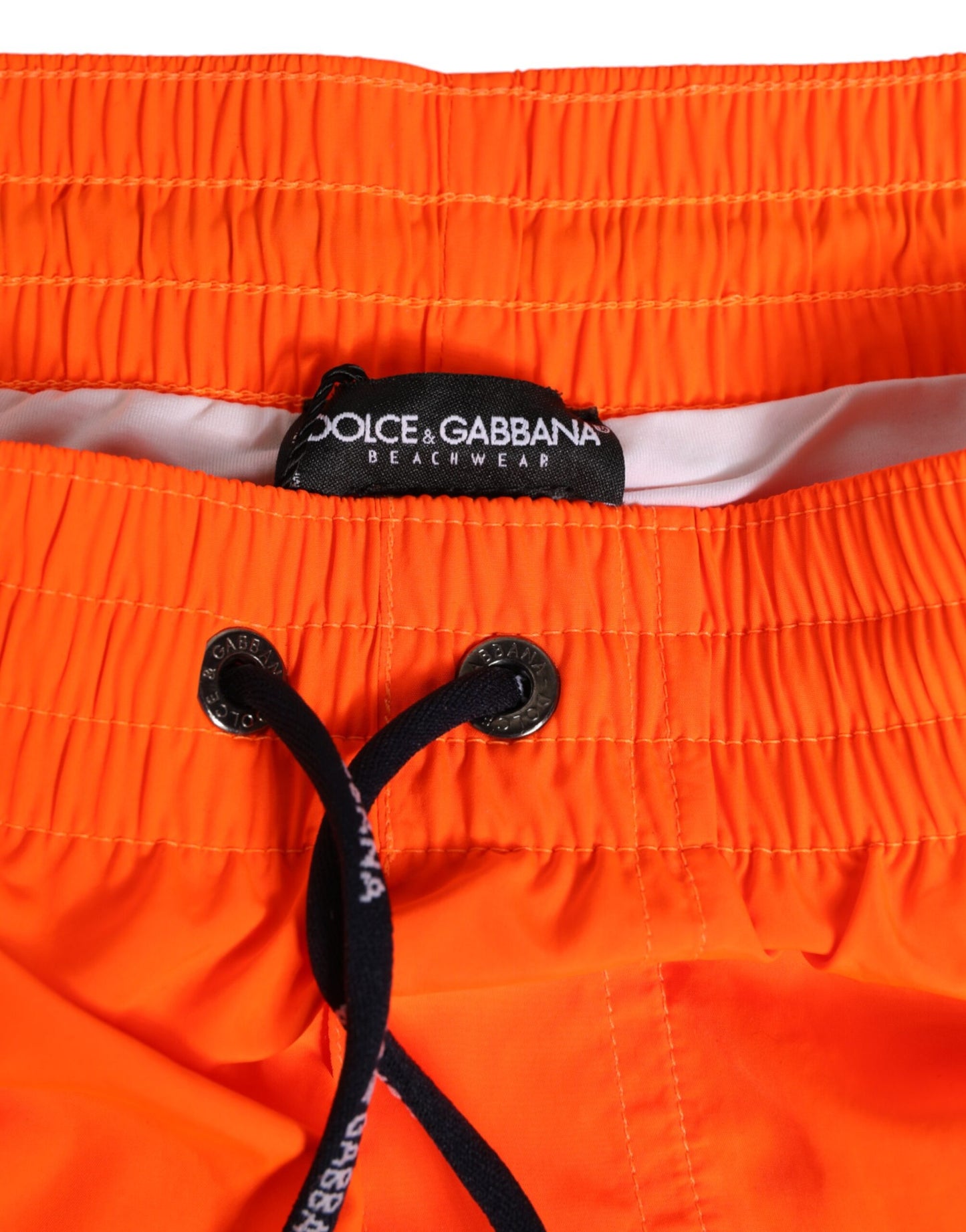 Dolce & Gabbana Orange Polyester Beachwear Men Shorts Swimwear