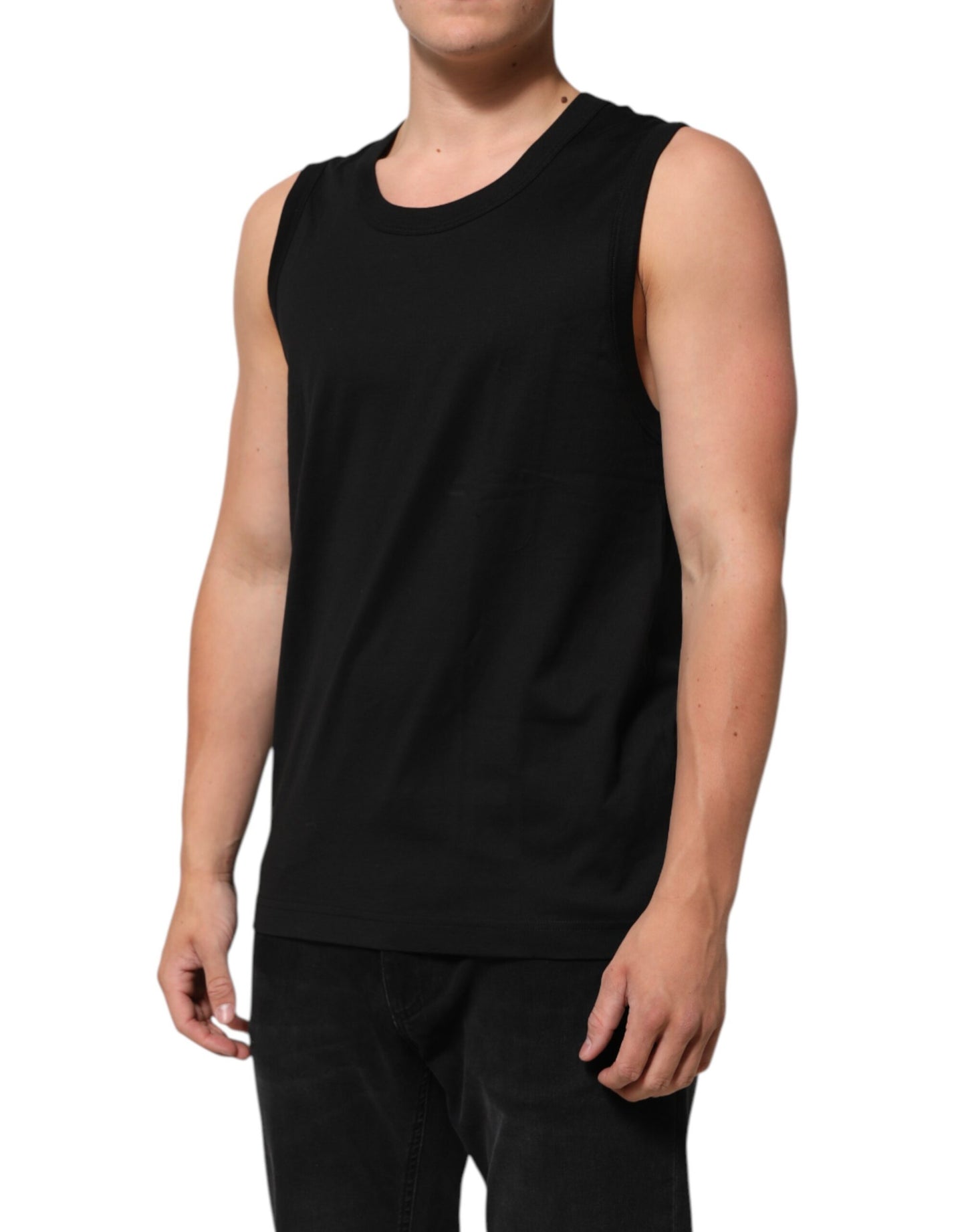 Dolce & Gabbana Black Cotton Sleeveless Underwear Men Tank Top