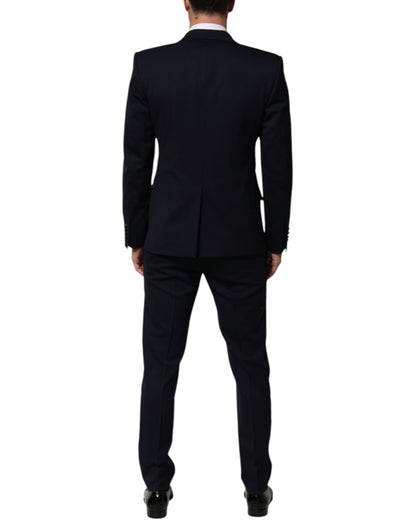 Dolce & Gabbana Black Wool 3 Piece Slim Fit Formal Men Suit