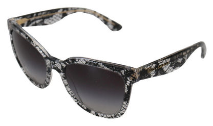 Dolce & Gabbana DG4190 Black Lace Acetate Crystal Round Sunglasses