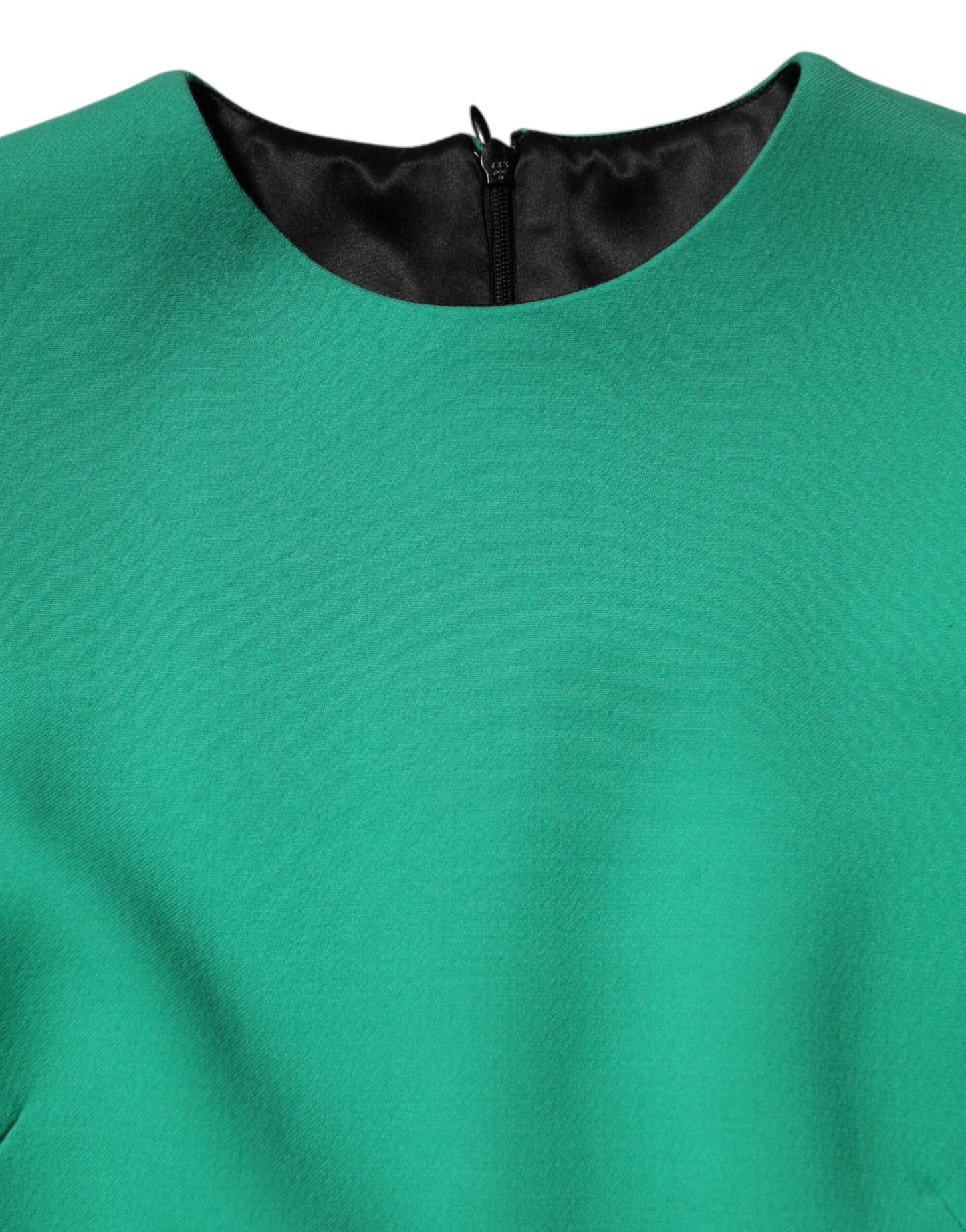 Dolce & Gabbana Green Viscose Acetate Mini Long Sleeve Dress