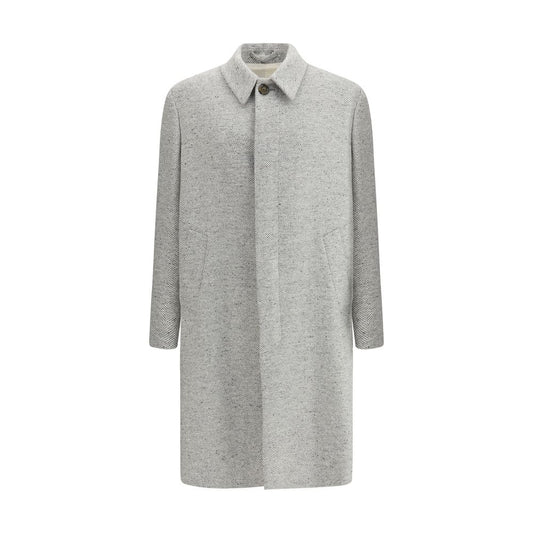 Lardini Gray Fleece Wool Coat
